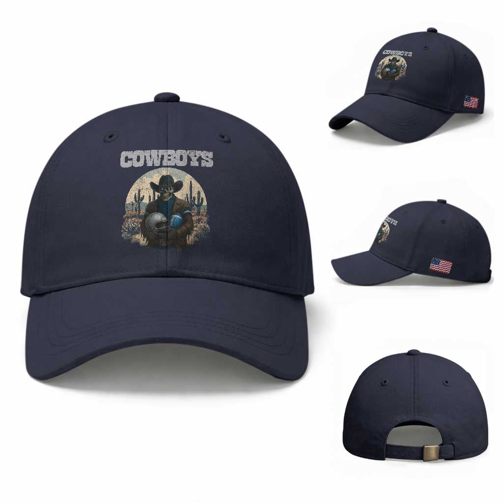 Skeleton Cowboy FB Player Baseball Cap Western Fan Gift