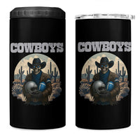 Skeleton Cowboy Football Player 4 in 1 Can Cooler Tumbler Western Fan Gift - Wonder Print Shop