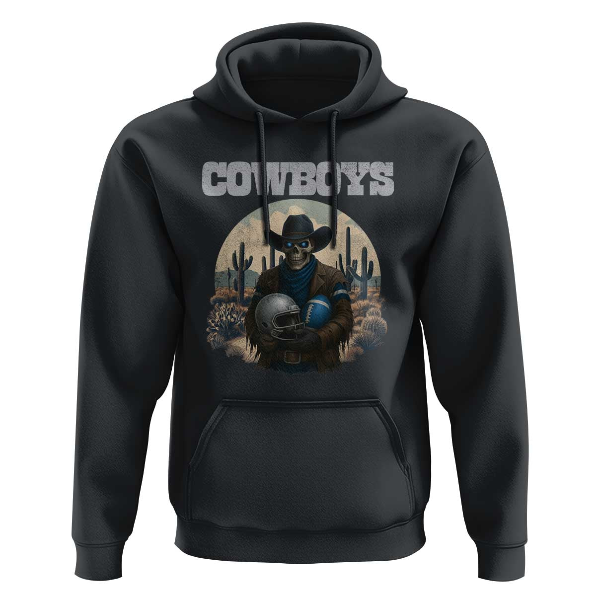 Skeleton Cowboy Football Player Hoodie Western Fan Gift - Wonder Print Shop