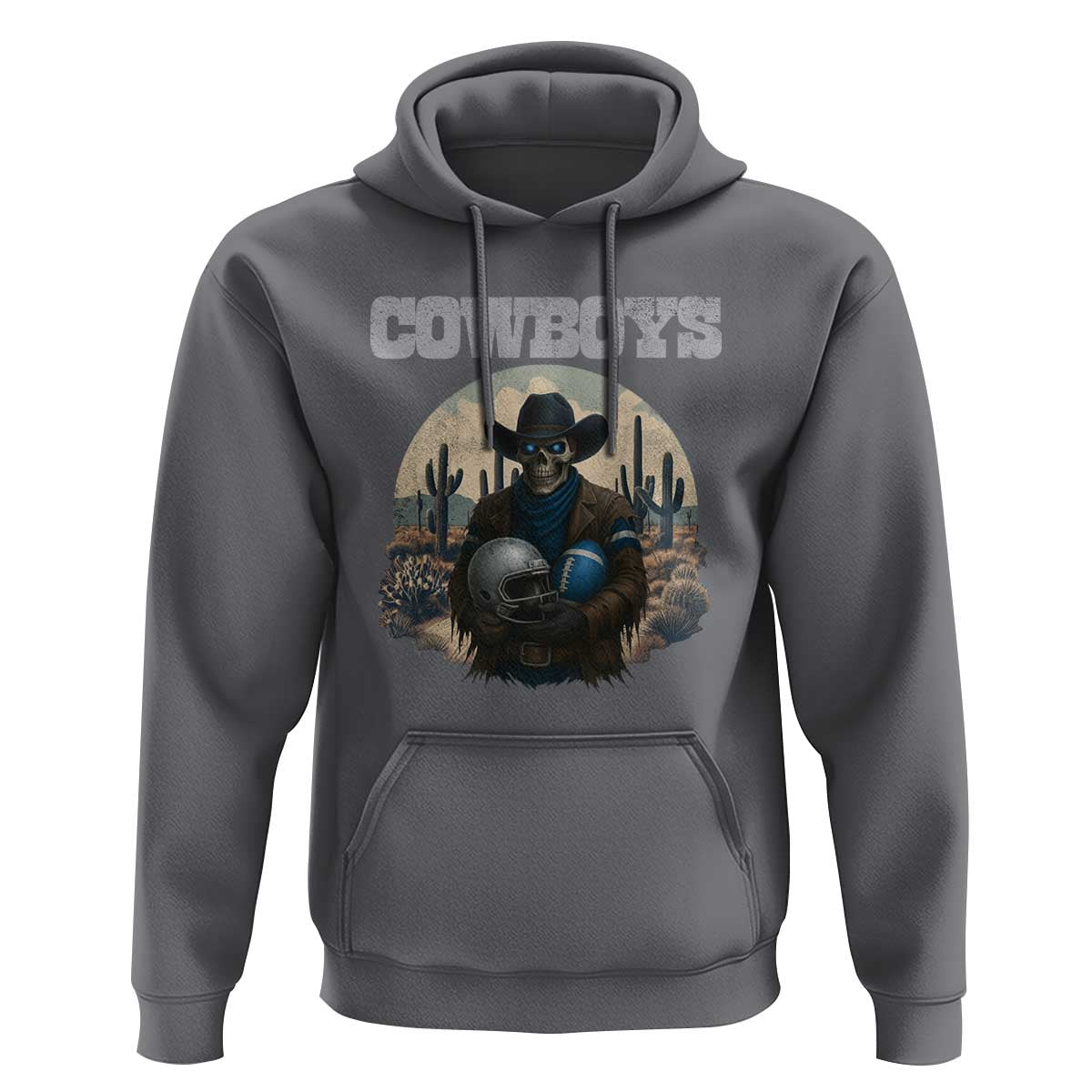 Skeleton Cowboy Football Player Hoodie Western Fan Gift - Wonder Print Shop