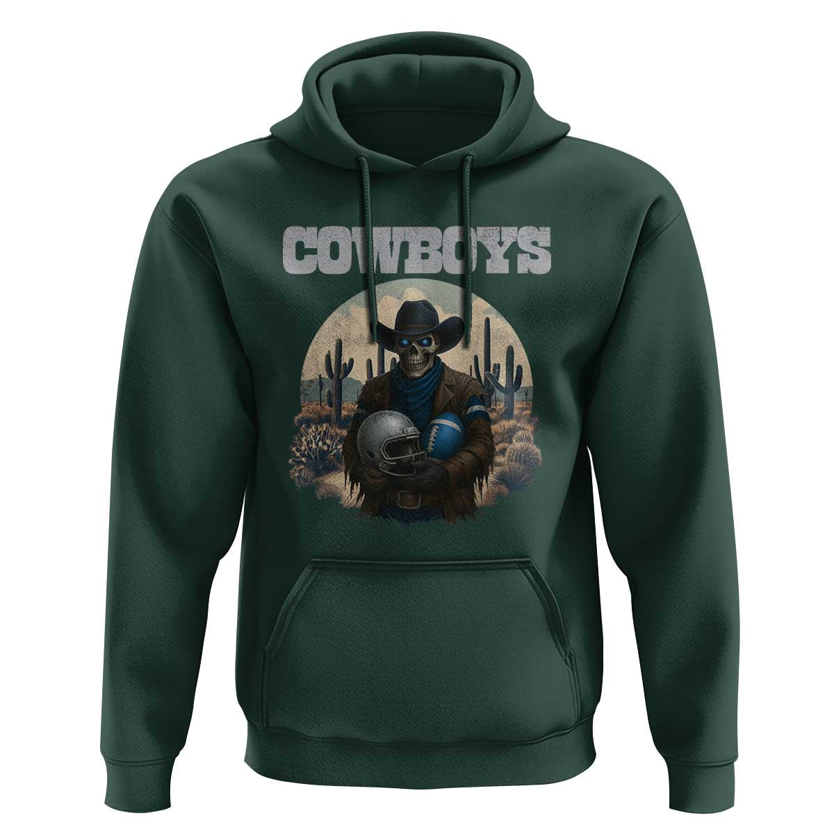Skeleton Cowboy Football Player Hoodie Western Fan Gift - Wonder Print Shop