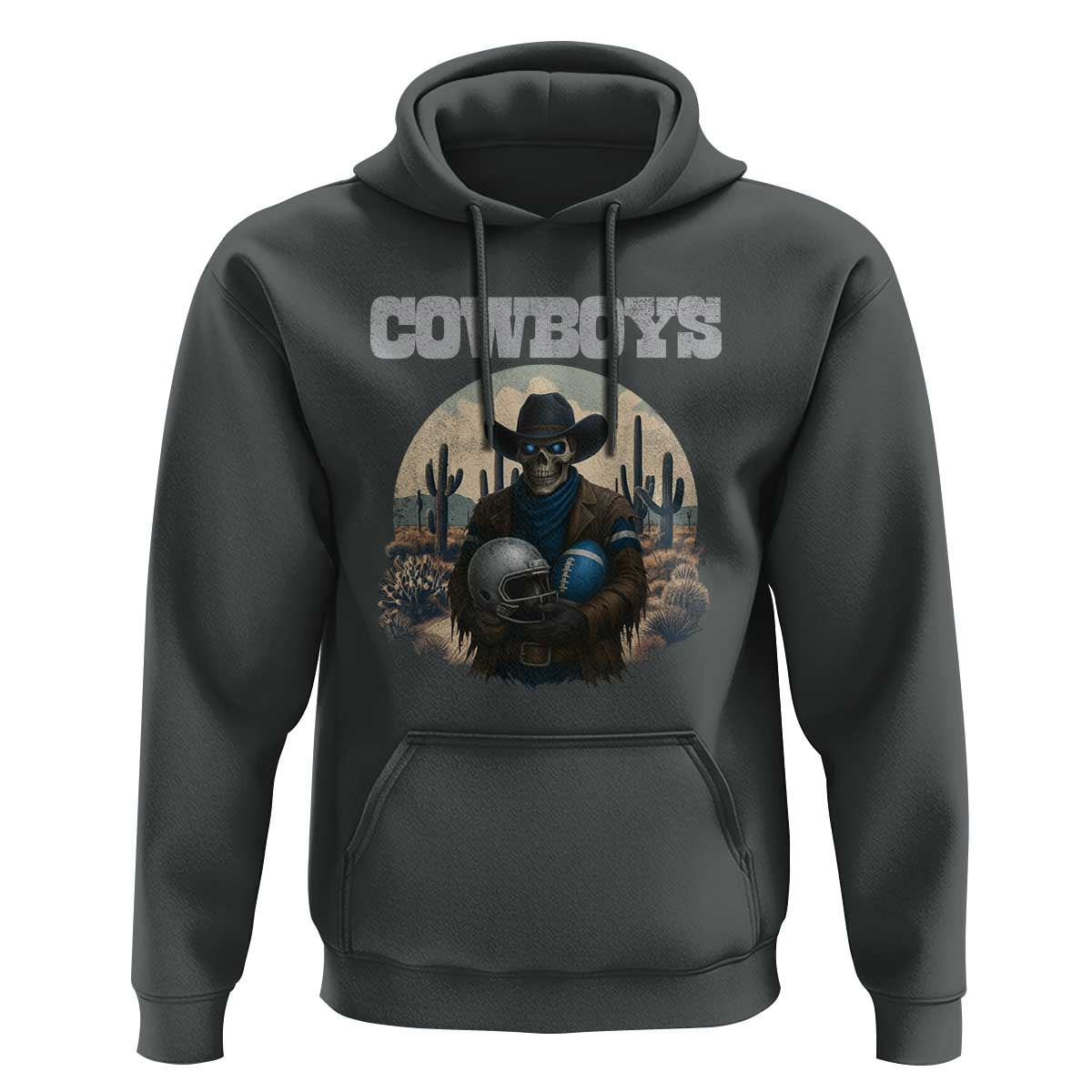 Skeleton Cowboy Football Player Hoodie Western Fan Gift - Wonder Print Shop