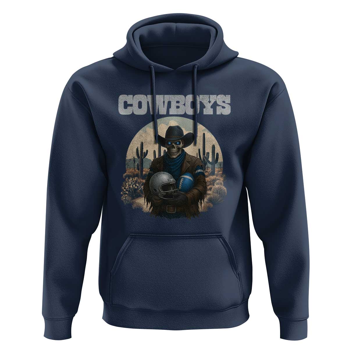Skeleton Cowboy Football Player Hoodie Western Fan Gift - Wonder Print Shop