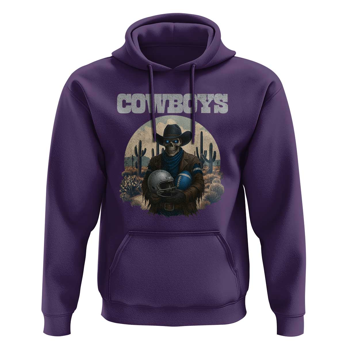 Skeleton Cowboy Football Player Hoodie Western Fan Gift - Wonder Print Shop