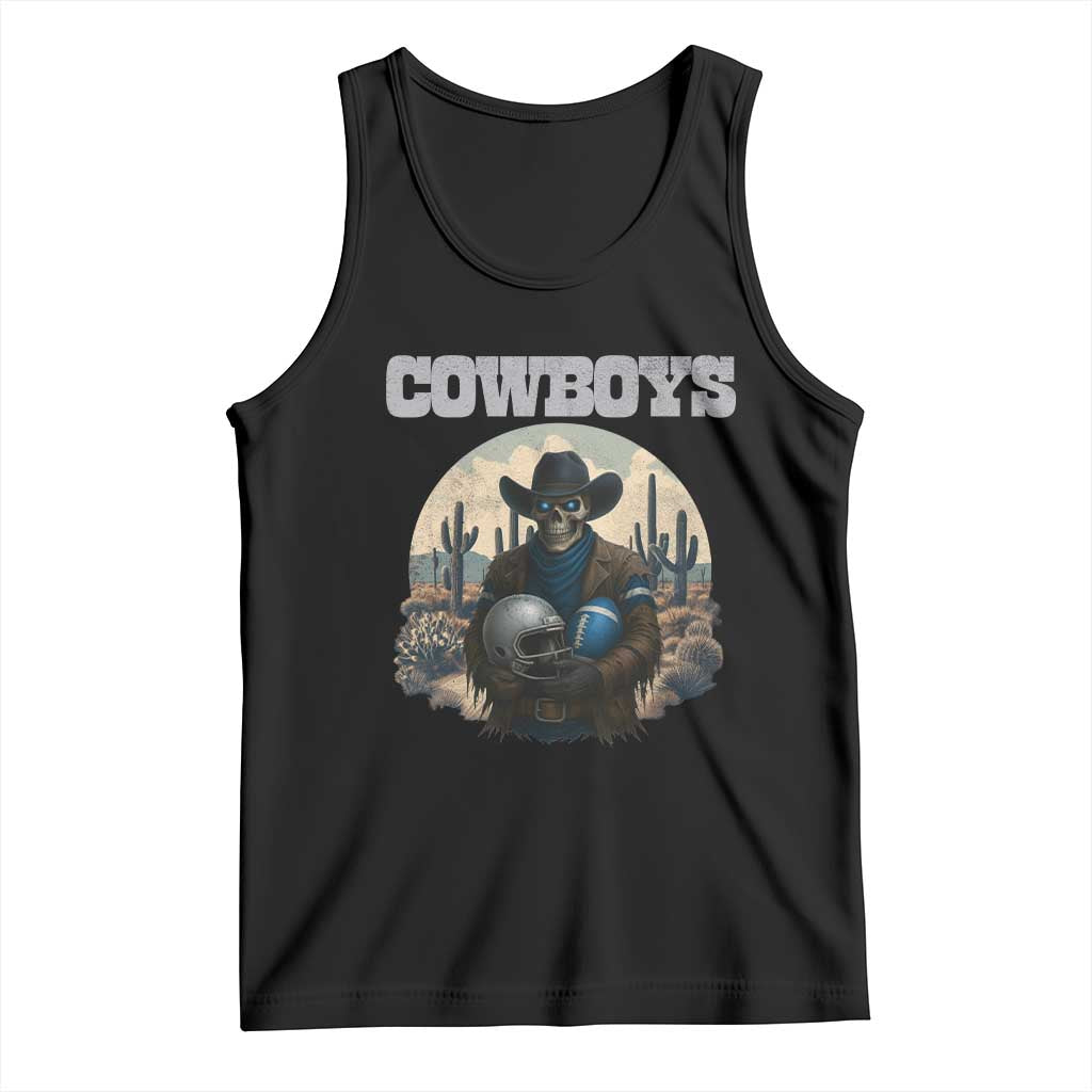 Skeleton Cowboy Football Player Tank Top Western Fan Gift - Wonder Print Shop