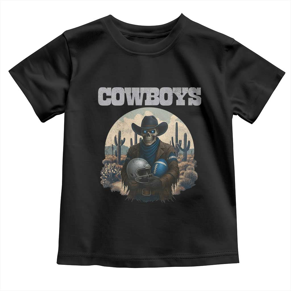 Skeleton Cowboy Football Player Toddler T Shirt Western Fan Gift - Wonder Print Shop