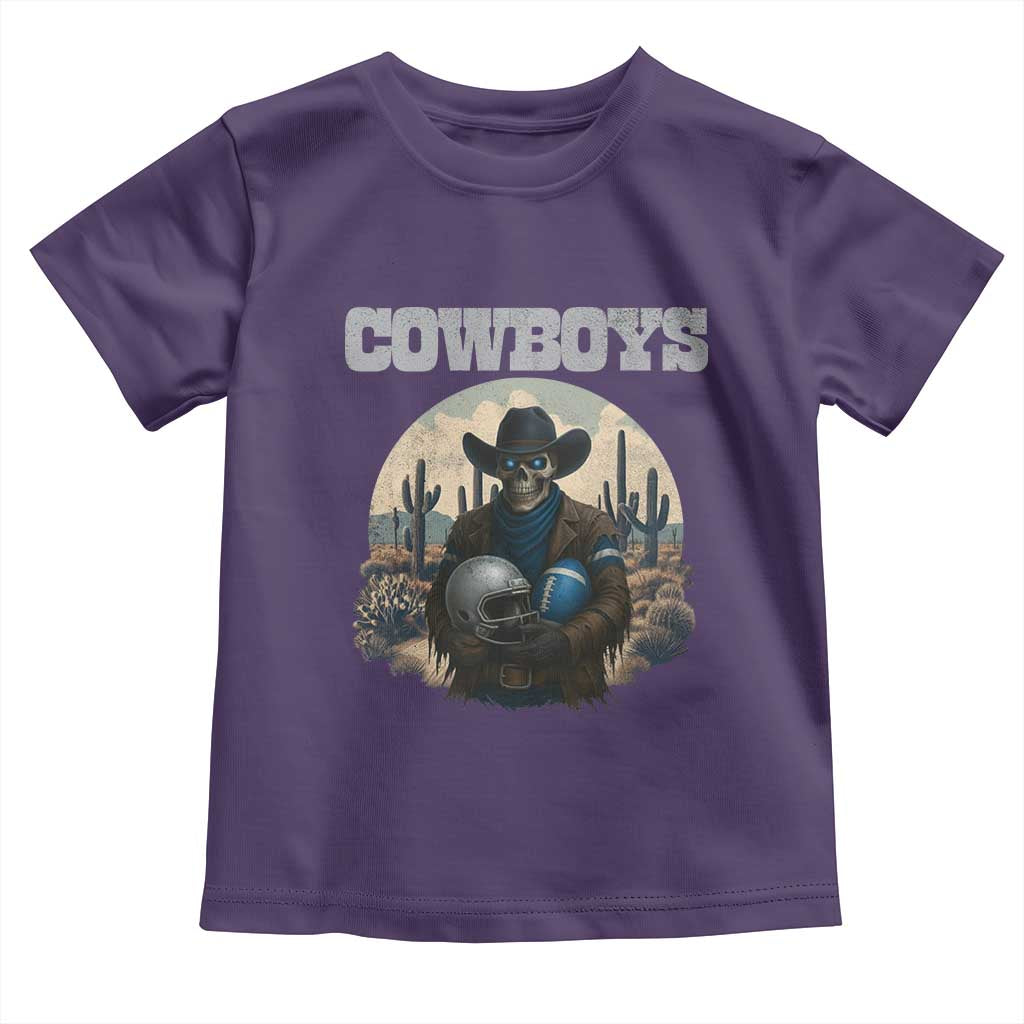 Skeleton Cowboy Football Player Toddler T Shirt Western Fan Gift - Wonder Print Shop