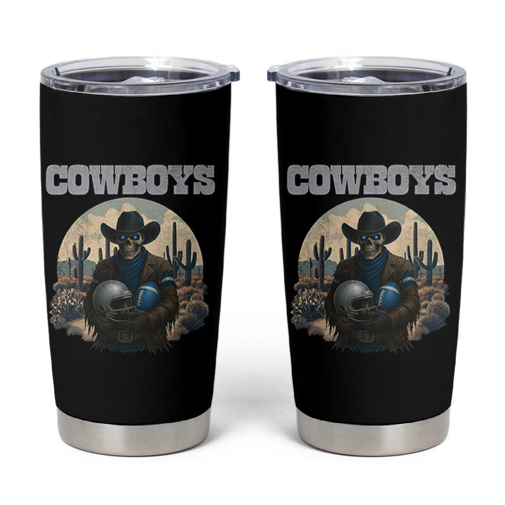 Skeleton Cowboy Football Player Tumbler Cup Western Fan Gift - Wonder Print Shop