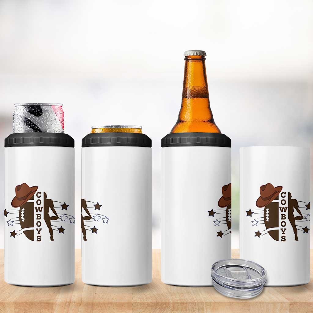 Cowboy Football Pride 4 in 1 Can Cooler Tumbler Western Style Gift - Wonder Print Shop