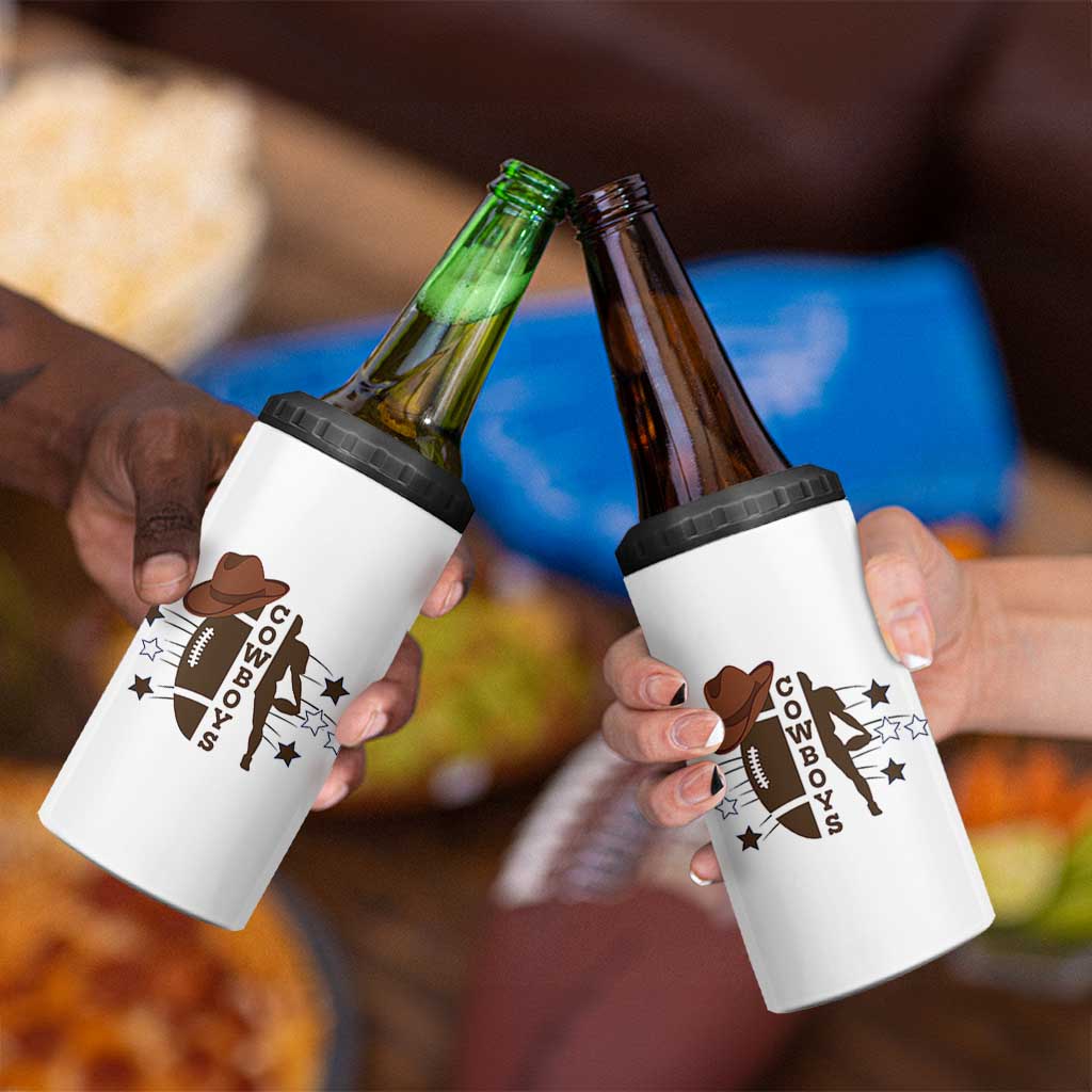 Cowboy Football Pride 4 in 1 Can Cooler Tumbler Western Style Gift - Wonder Print Shop