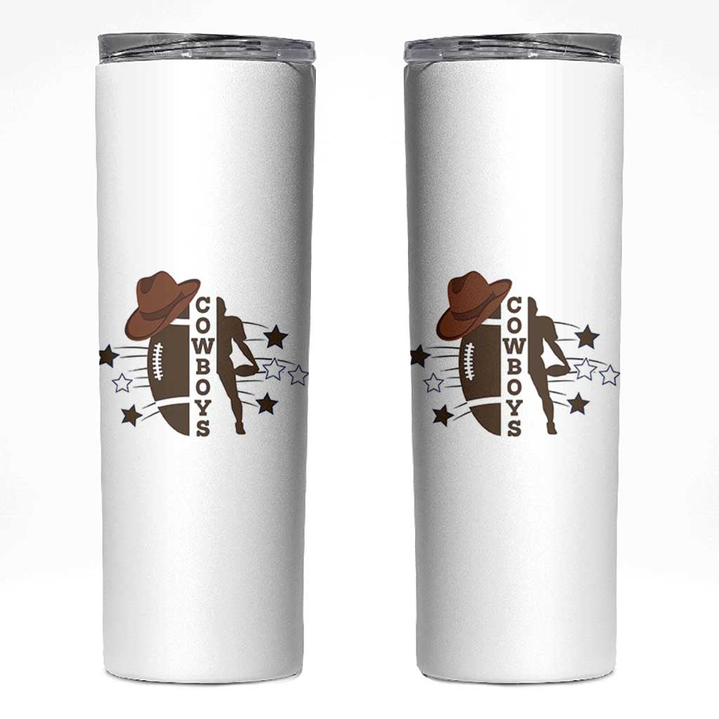 Cowboy Football Pride Skinny Tumbler Western Style Gift - Wonder Print Shop