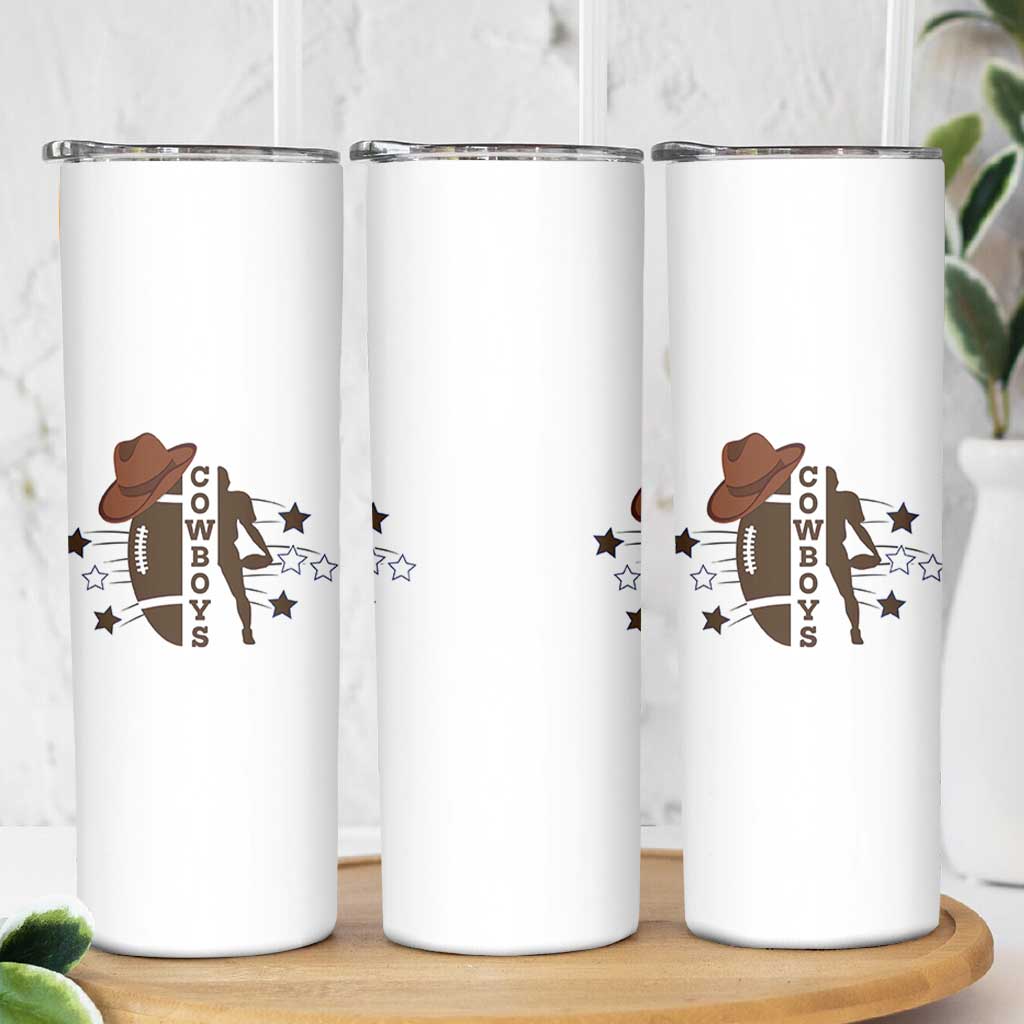 Cowboy Football Pride Skinny Tumbler Western Style Gift - Wonder Print Shop