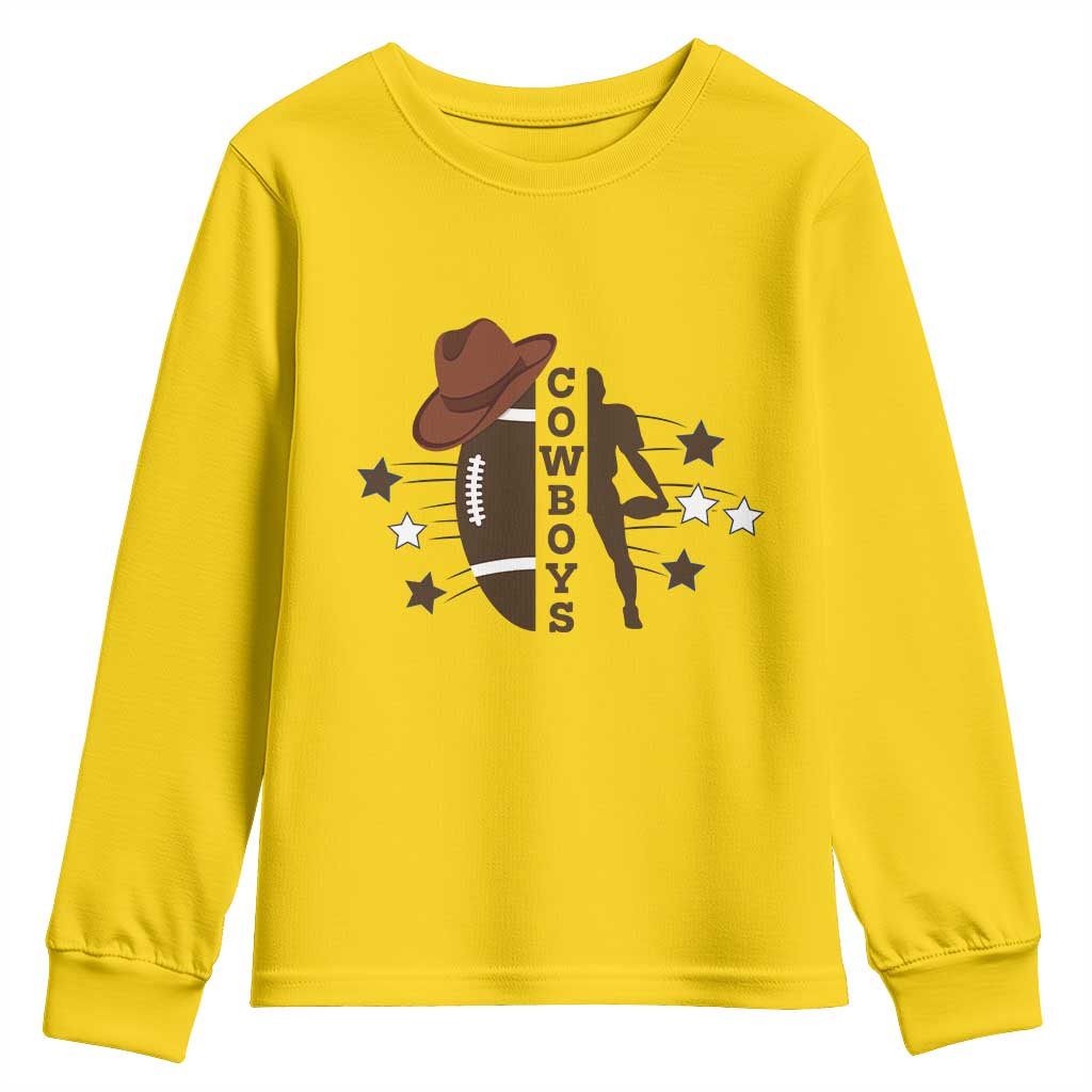 Cowboy Football Pride Youth Sweatshirt Western Style Gift - Wonder Print Shop