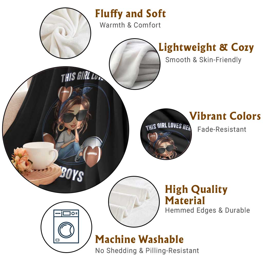 This Girl Loves Her Cowboys Throw Blanket Game Day Gift For Fans - Wonder Print Shop