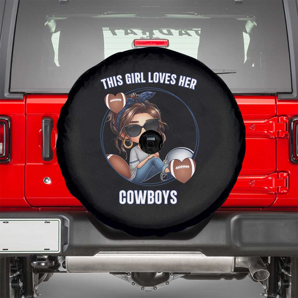 This Girl Loves Her Cowboys Spare Tire Cover Game Day Gift For Fans - Wonder Print Shop