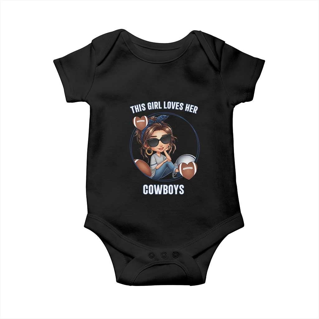 This Girl Loves Her Cowboys Baby Onesie Game Day Gift For Fans - Wonder Print Shop