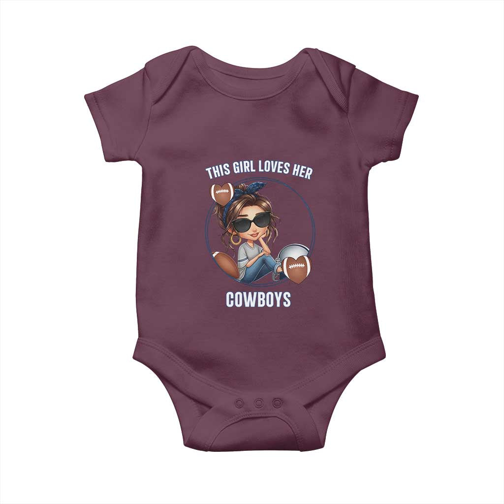 This Girl Loves Her Cowboys Baby Onesie Game Day Gift For Fans - Wonder Print Shop