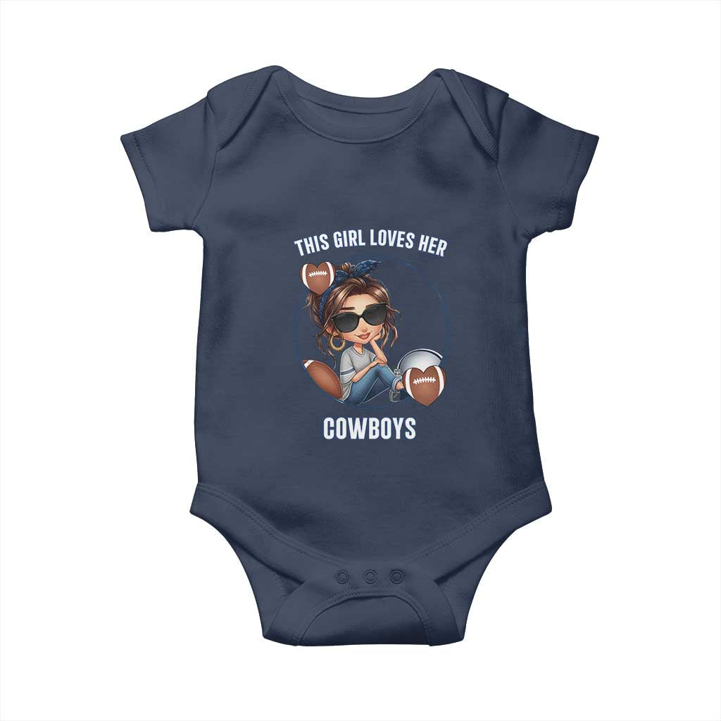 This Girl Loves Her Cowboys Baby Onesie Game Day Gift For Fans - Wonder Print Shop