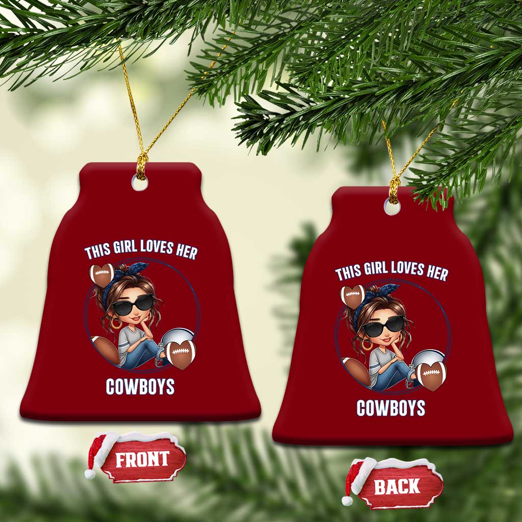 This Girl Loves Her Cowboys Ceramic Ornament Game Day Gift For Fans - Wonder Print Shop