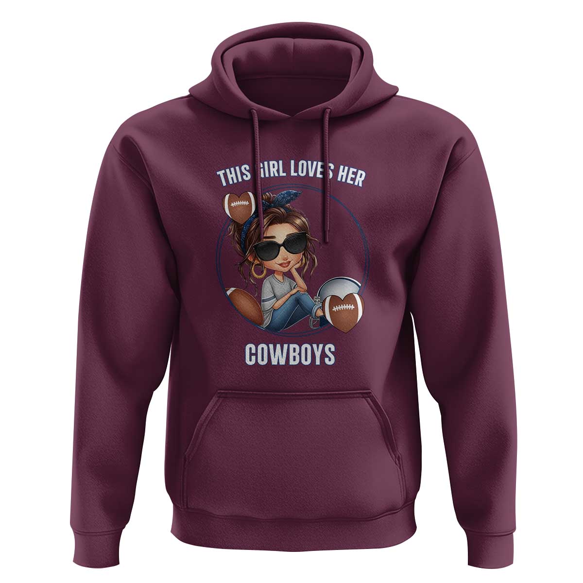 This Girl Loves Her Cowboys Hoodie Game Day Gift For Fans - Wonder Print Shop