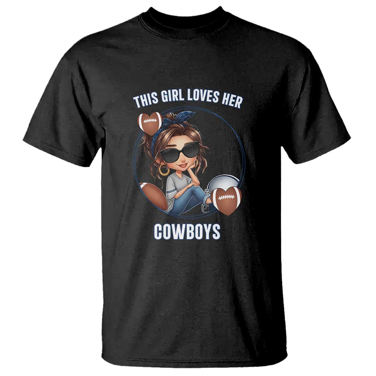This Girl Loves Her Cowboys T Shirt Game Day Gift For Fans - Wonder Print Shop