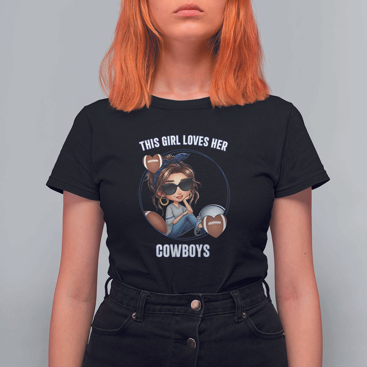 This Girl Loves Her Cowboys T Shirt For Women Game Day Gift For Fans - Wonder Print Shop