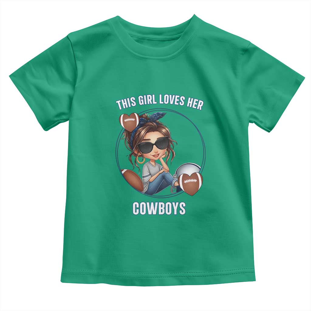 This Girl Loves Her Cowboys Toddler T Shirt Game Day Gift For Fans - Wonder Print Shop