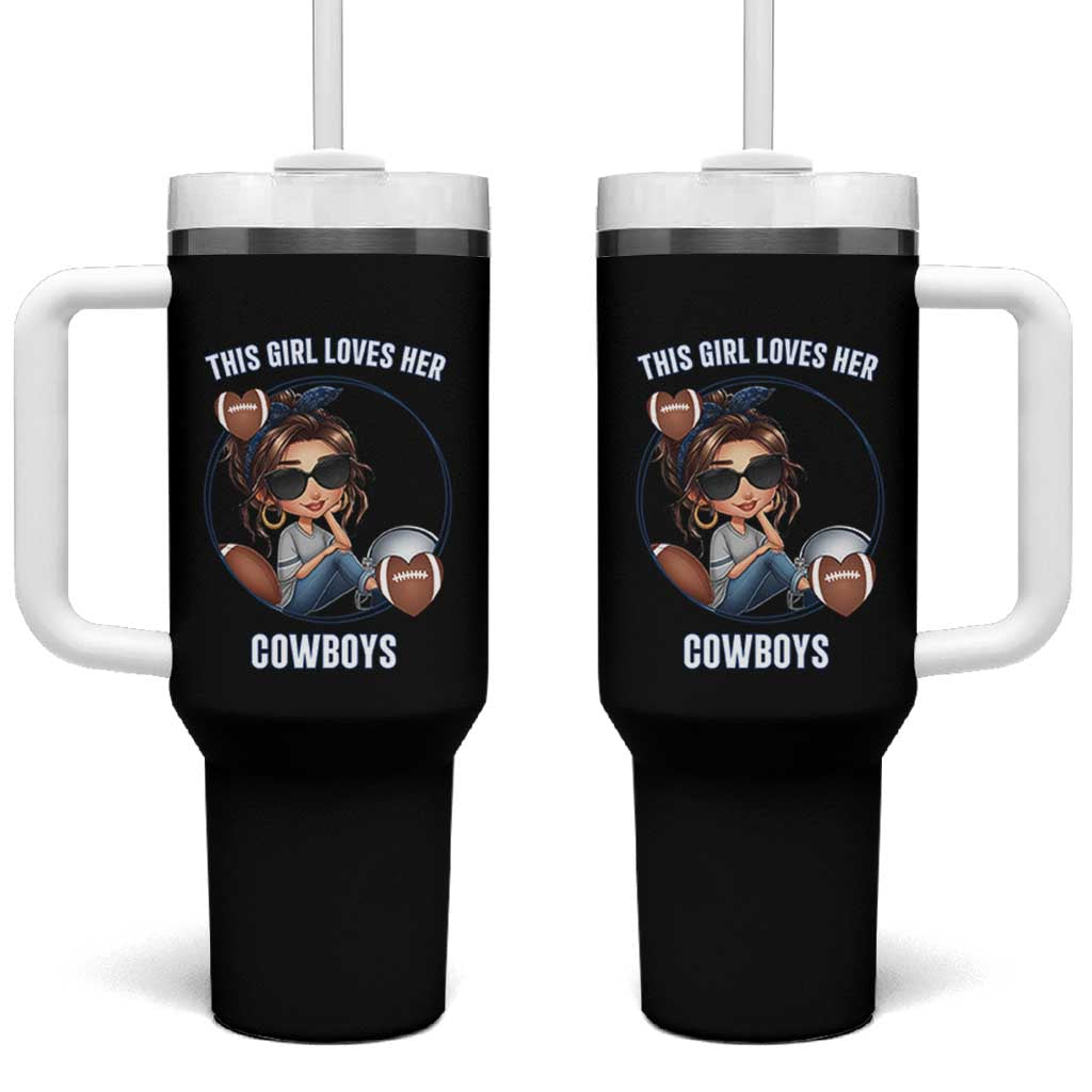 This Girl Loves Her Cowboys Tumbler With Handle Game Day Gift For Fans - Wonder Print Shop