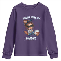 This Girl Loves Her Cowboys Youth Sweatshirt Game Day Gift For Fans - Wonder Print Shop