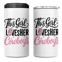 Funny Football Fan Gift 4 in 1 Can Cooler Tumbler This Girl Loves Her Cowboys - Wonder Print Shop