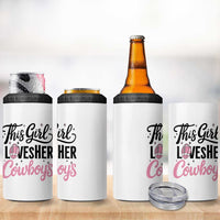 Funny Football Fan Gift 4 in 1 Can Cooler Tumbler This Girl Loves Her Cowboys - Wonder Print Shop