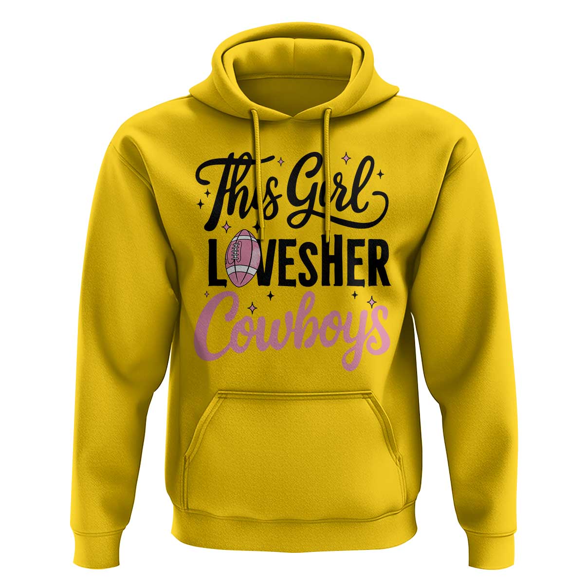 Funny Football Fan Gift Hoodie This Girl Loves Her Cowboys - Wonder Print Shop