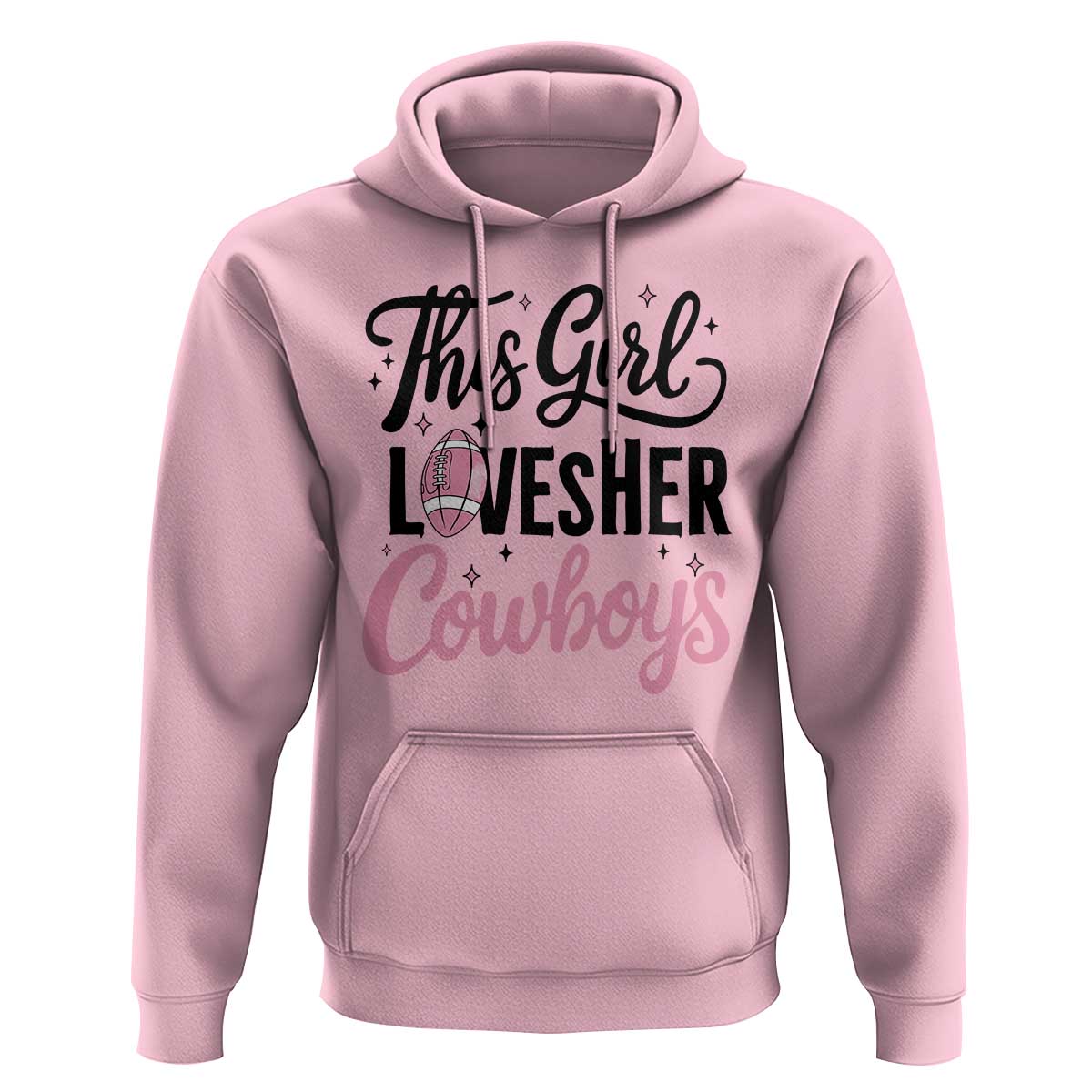Funny Football Fan Gift Hoodie This Girl Loves Her Cowboys - Wonder Print Shop
