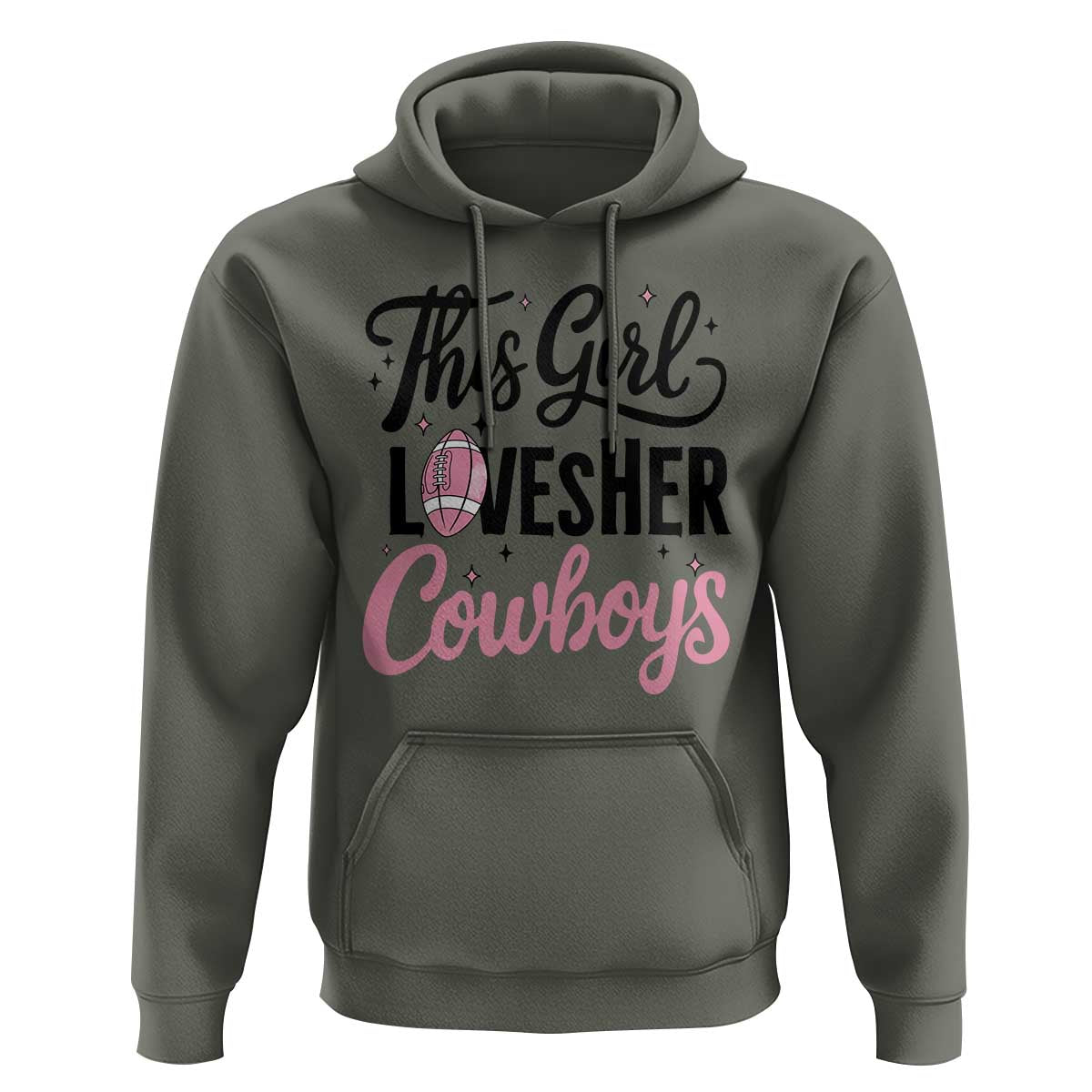 Funny Football Fan Gift Hoodie This Girl Loves Her Cowboys - Wonder Print Shop