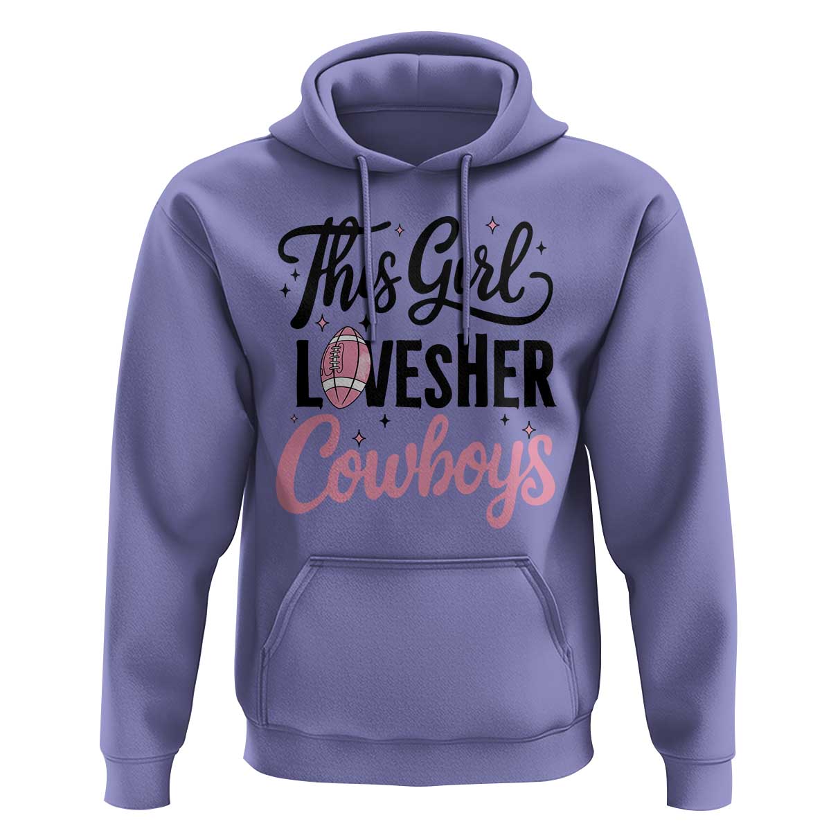 Funny Football Fan Gift Hoodie This Girl Loves Her Cowboys - Wonder Print Shop