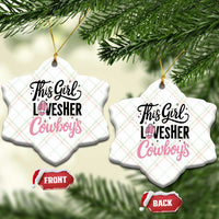 Funny Football Fan Gift Ceramic Ornament This Girl Loves Her Cowboys - Wonder Print Shop