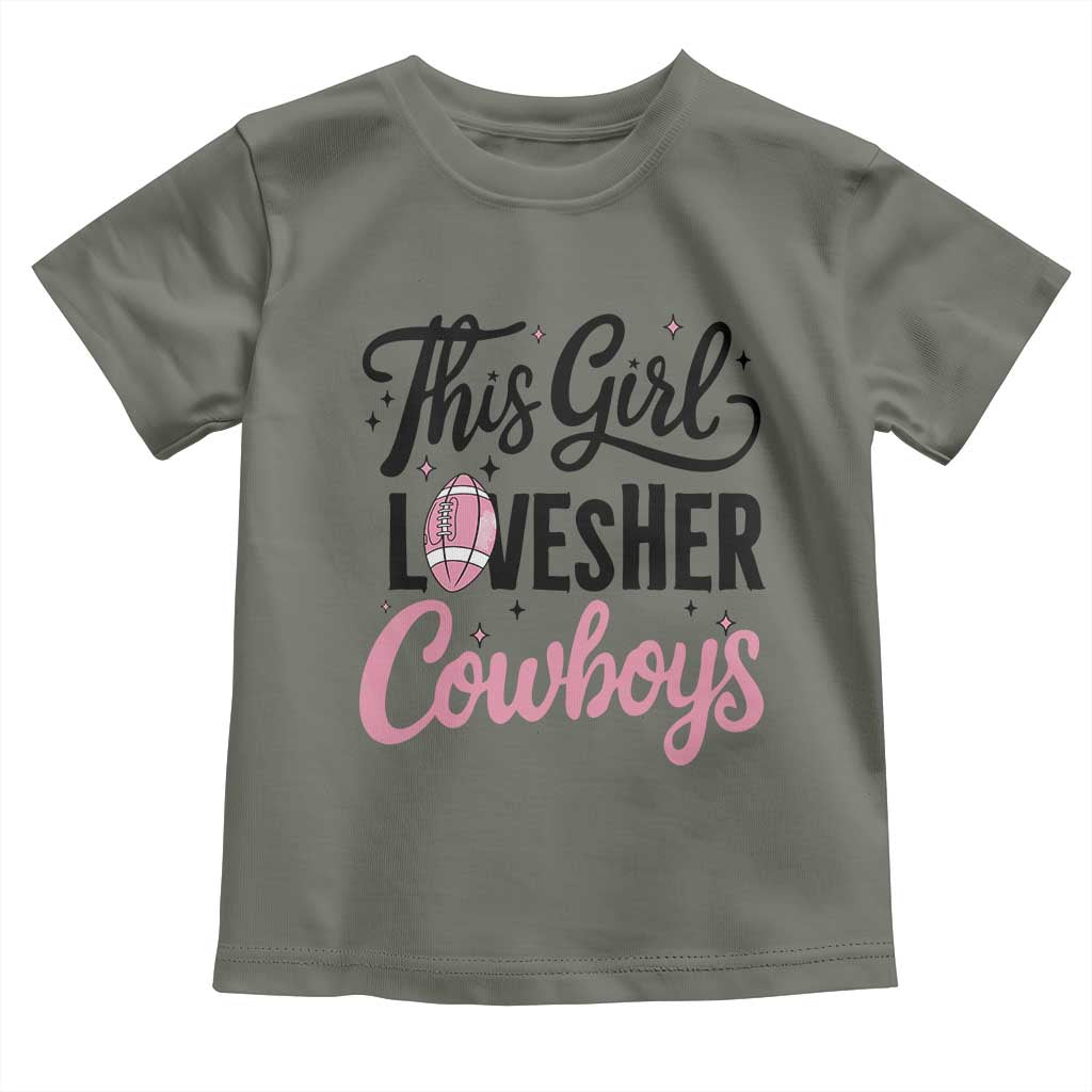 Funny Football Fan Gift Toddler T Shirt This Girl Loves Her Cowboys - Wonder Print Shop