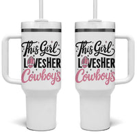 Funny Football Fan Gift Tumbler With Handle This Girl Loves Her Cowboys - Wonder Print Shop