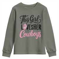 Funny Football Fan Gift Youth Sweatshirt This Girl Loves Her Cowboys - Wonder Print Shop