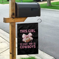 This Girl Loves Her Cowboys Garden Flag Pink Bow Football Fan Gift - Wonder Print Shop