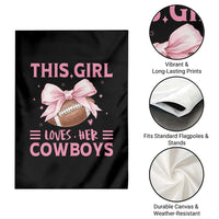 This Girl Loves Her Cowboys Garden Flag Pink Bow Football Fan Gift - Wonder Print Shop