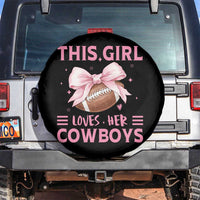 This Girl Loves Her Cowboys Spare Tire Cover Pink Bow Football Fan Gift - Wonder Print Shop