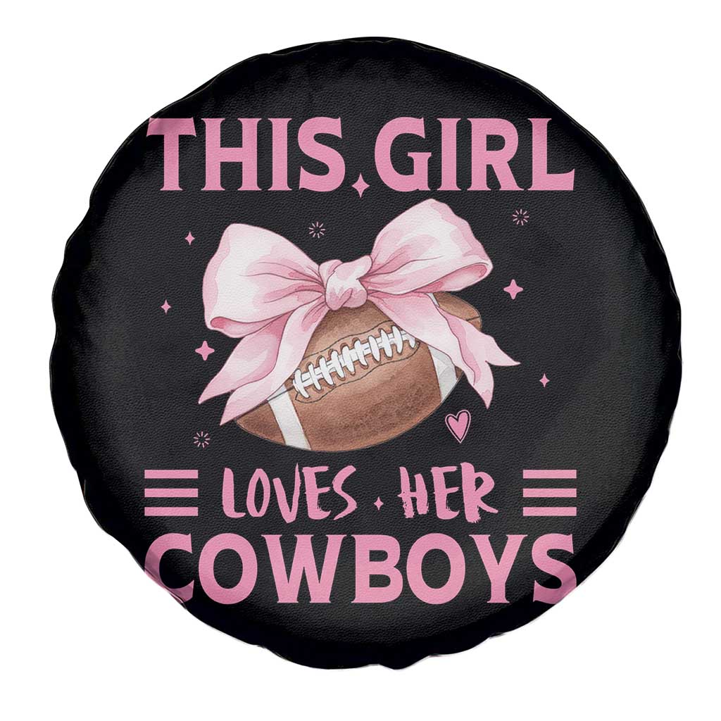 This Girl Loves Her Cowboys Spare Tire Cover Pink Bow Football Fan Gift - Wonder Print Shop