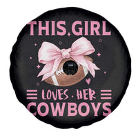 This Girl Loves Her Cowboys Spare Tire Cover Pink Bow Football Fan Gift - Wonder Print Shop