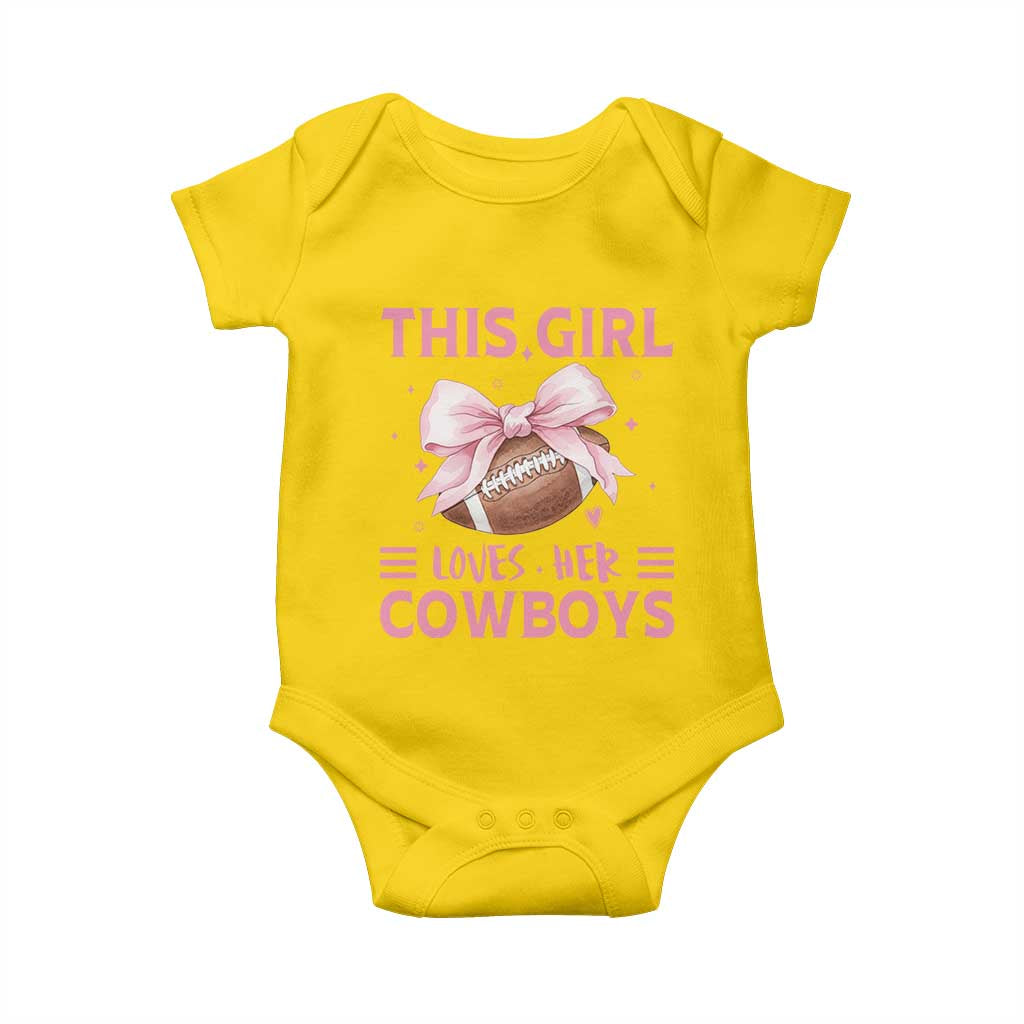 This Girl Loves Her Cowboys Baby Onesie Pink Bow Football Fan Gift - Wonder Print Shop