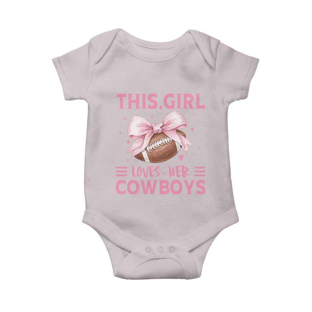 This Girl Loves Her Cowboys Baby Onesie Pink Bow Football Fan Gift - Wonder Print Shop