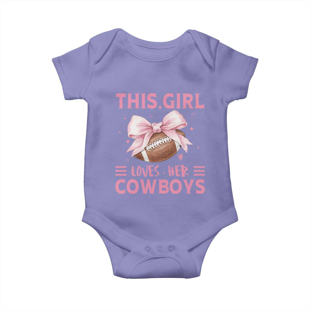 This Girl Loves Her Cowboys Baby Onesie Pink Bow Football Fan Gift - Wonder Print Shop