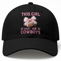 This Girl Loves Her Cowboy Baseball Cap Pink Bow FF Gift