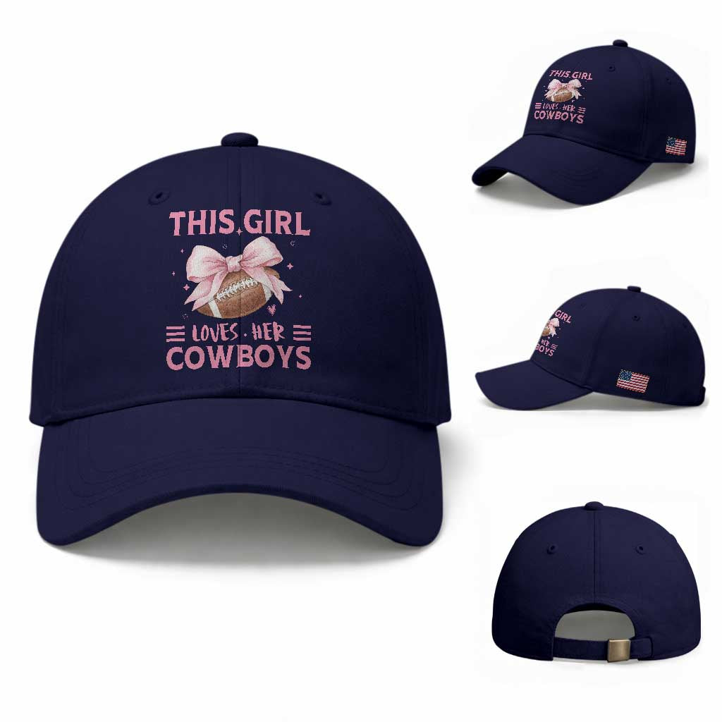 This Girl Loves Her Cowboy Baseball Cap Pink Bow FF Gift