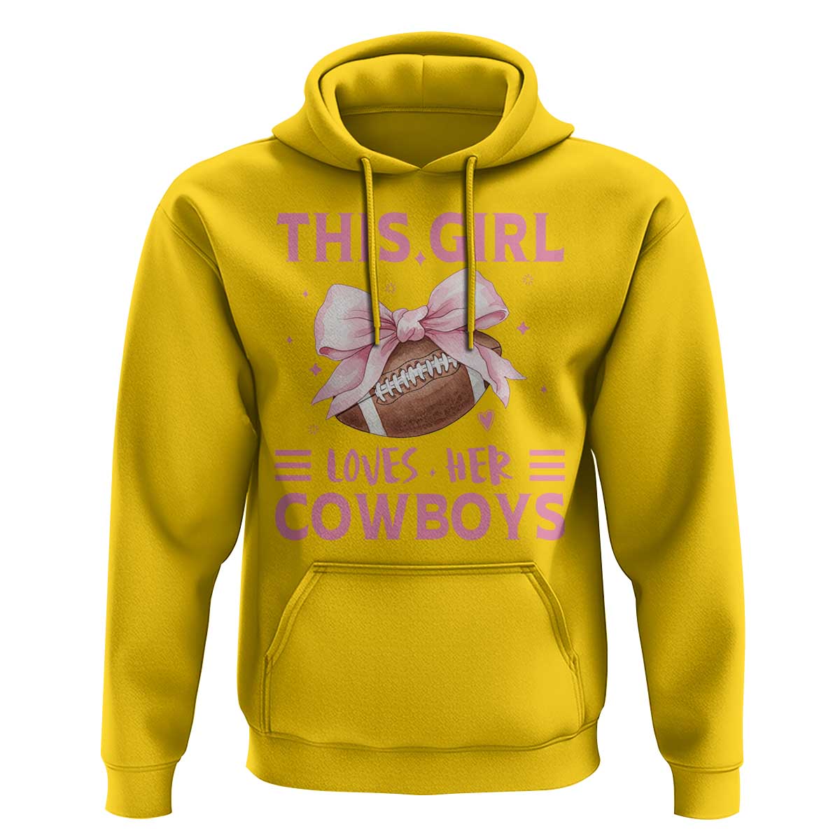 This Girl Loves Her Cowboys Hoodie Pink Bow Football Fan Gift - Wonder Print Shop